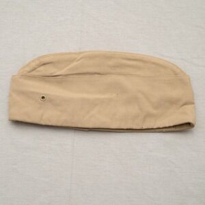 Vintage Garrison Wool Cap Trop M-1 Vietnam Era Beige Hat 6 3/4